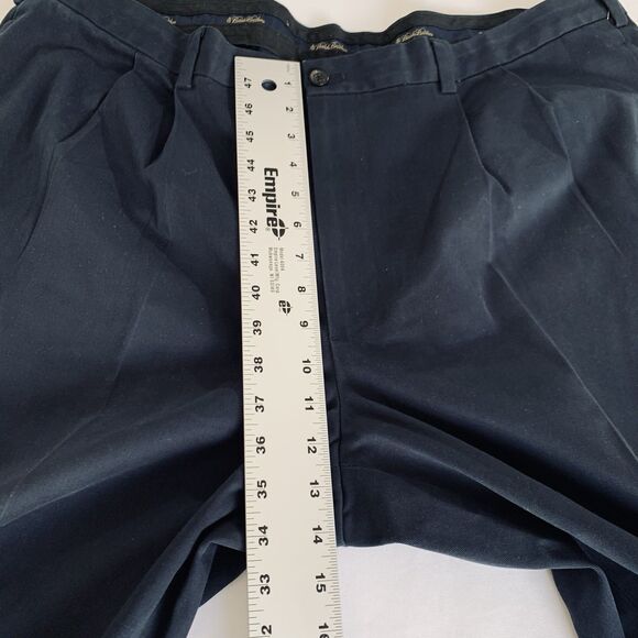 Brooks Brothers Pants Men 42x32 Advantage Chino Thompson Navy Blue Pleated Work - Picture 11 of 12